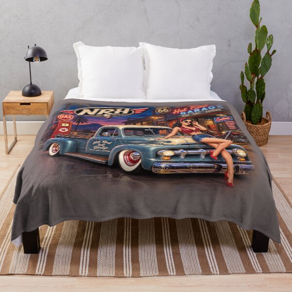 Item preview, Route 66 Hot Rod Truck Garage designed and sold by Normandy Road Heritage™ - Vintage Garage Art.