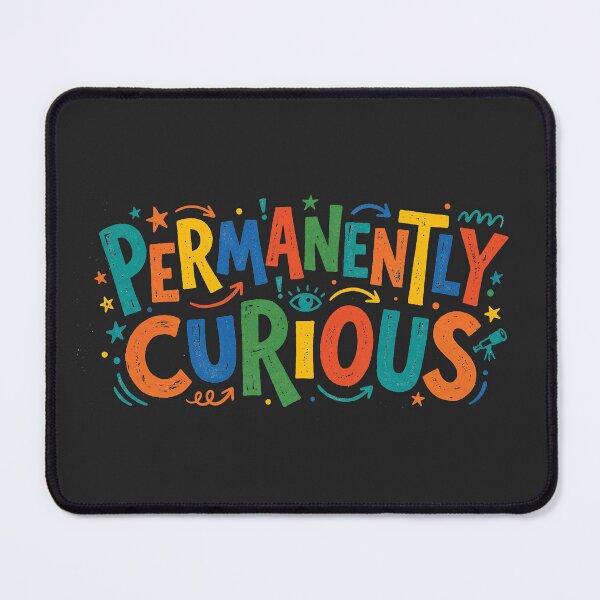 Item preview, Permanently Curious Colorful Hand Drawn Lettering Teacher Quote designed and sold by KiwiRider.
