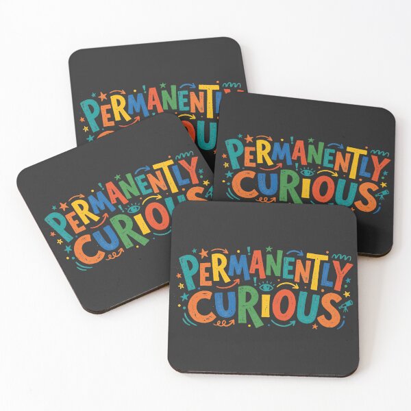 Item preview, Permanently Curious Colorful Hand Drawn Lettering Teacher Quote designed and sold by KiwiRider.