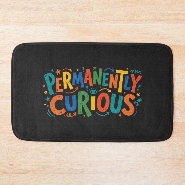 Item preview, Permanently Curious Colorful Hand Drawn Lettering Teacher Quote designed and sold by KiwiRider.
