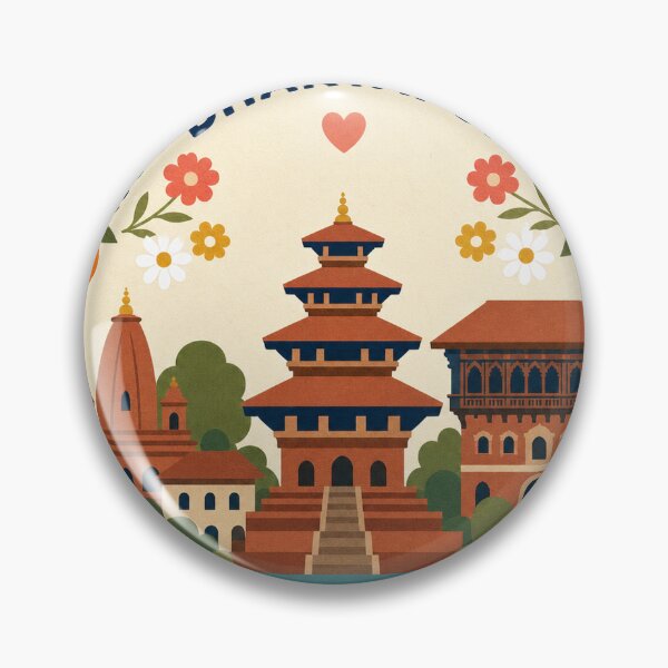 Item preview, Bhaktapur Nepal Travel Souvenir Modern Folk Art designed and sold by VisualArtsOasis.