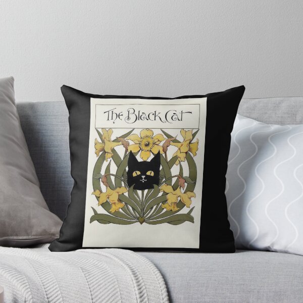 Item preview, The black cat in springtime among the daffodils designed and sold by stevepaint.