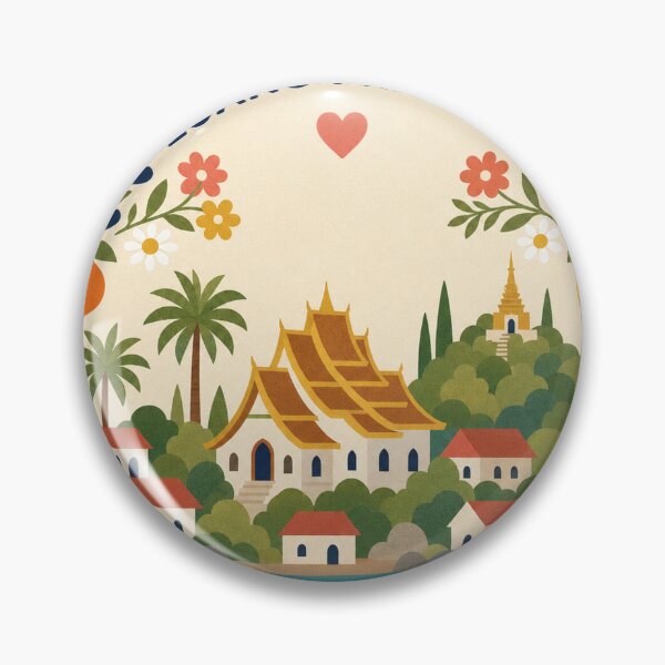 Item preview, Luang Prabang Laos Travel Souvenir Modern Folk Art designed and sold by VisualArtsOasis.