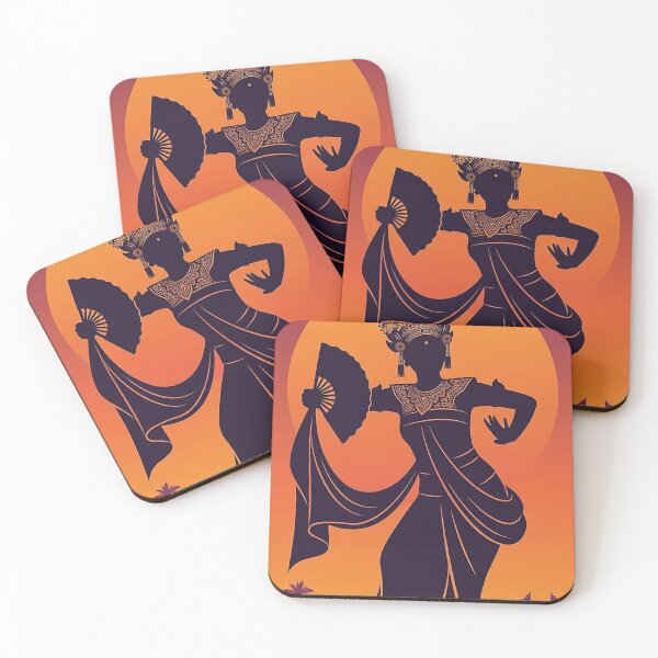 Item preview, Balinese Dancer Silhouette Sunset Temple Art designed and sold by cannsuh.