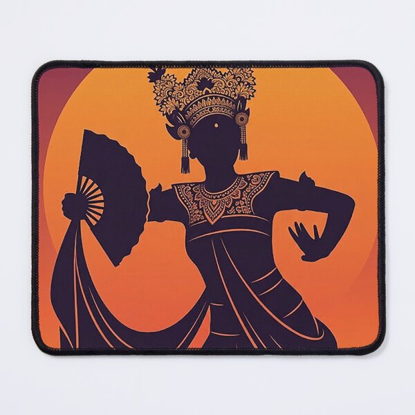Item preview, Balinese Dancer Silhouette Sunset Temple Art designed and sold by cannsuh.