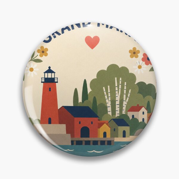 Item preview, Grand Marais USA Travel Souvenir Modern Folk Art designed and sold by VisualArtsOasis.
