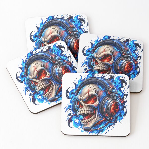 Item preview, Blue Red Skull DJ Streetwear designed and sold by VYBORA Studio.