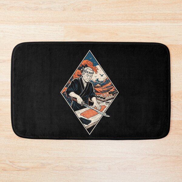 Item preview, Japanese Sushi Master Katana Samurai Great Wave Sashimi Aesthetic designed and sold by mood-draftsman.