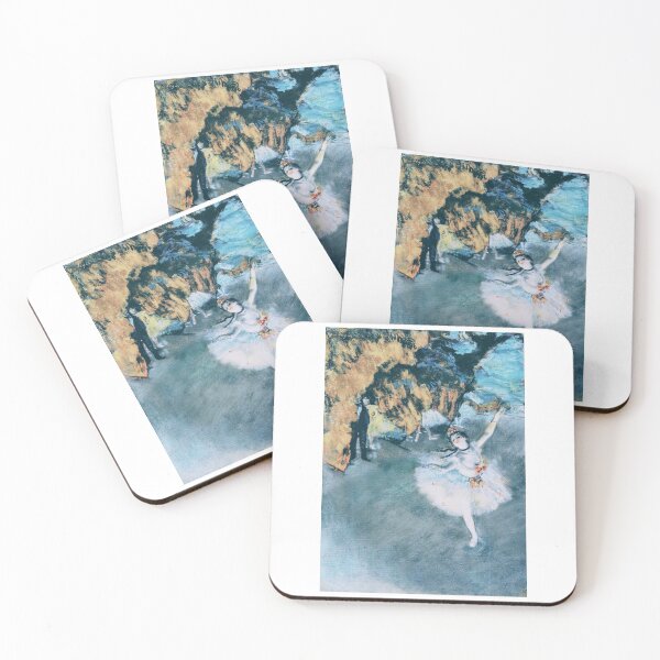 Item preview, Vibrant Blue Degas Ballerina Etoile Dancer With Dark Patron Art Print designed and sold by studio-koichiro.