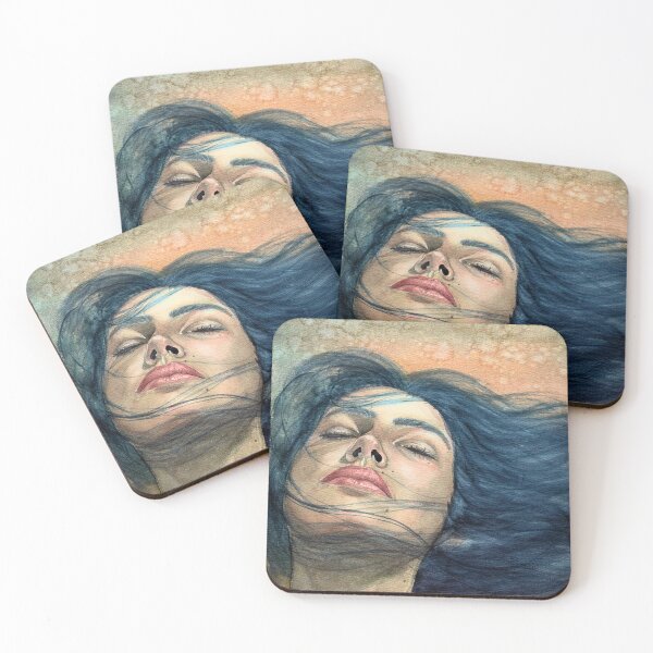 Item preview, Carried by the Wind | Flowing Hair Portrait Watercolour designed and sold by ArithraStudio.
