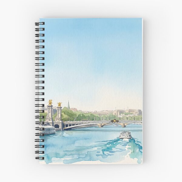 Item preview, Pont Alexandre III & Eiffel Tower — Paris Seine River Watercolor digital art from real photography designed and sold by M.ALK.Watercolor.