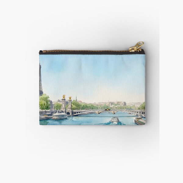 Item preview, Pont Alexandre III & Eiffel Tower — Paris Seine River Watercolor digital art from real photography designed and sold by M.ALK.Watercolor.