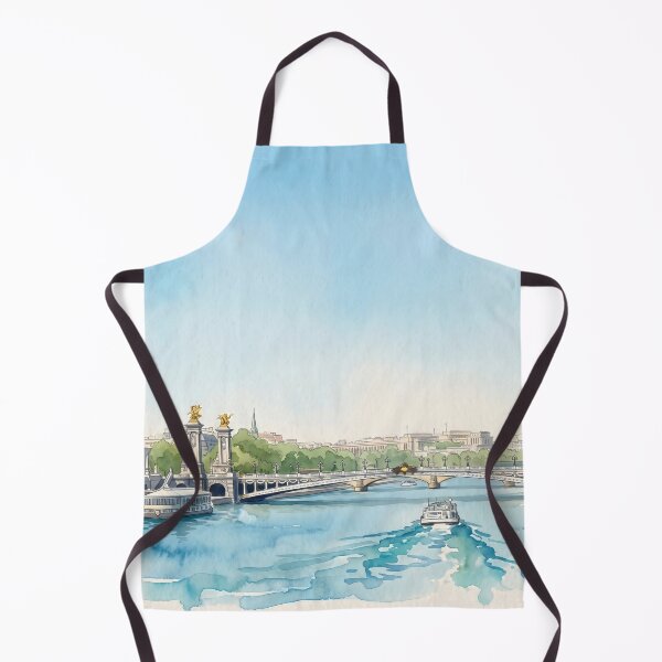 Item preview, Pont Alexandre III & Eiffel Tower — Paris Seine River Watercolor digital art from real photography designed and sold by M.ALK.Watercolor.