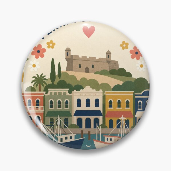Item preview, Fernandina Beach USA Travel Souvenir Modern Folk Art designed and sold by VisualArtsOasis.