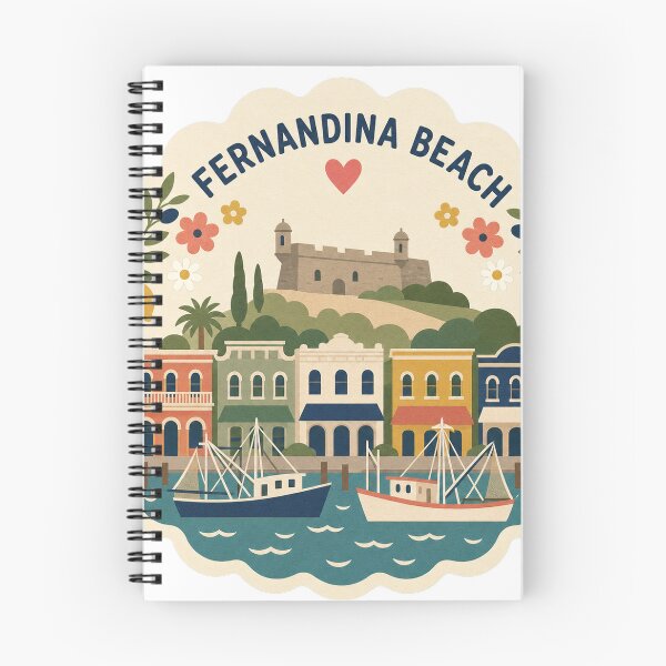 Item preview, Fernandina Beach USA Travel Souvenir Modern Folk Art designed and sold by VisualArtsOasis.