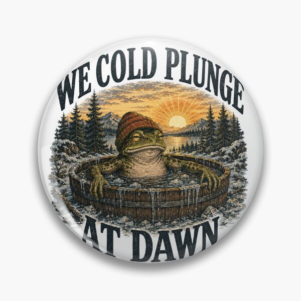 Item preview, We Cold Plunge At Dawn - Funny Frog Ice Bath | Vintage National Park Frog designed and sold by Neurospicy Trolls.