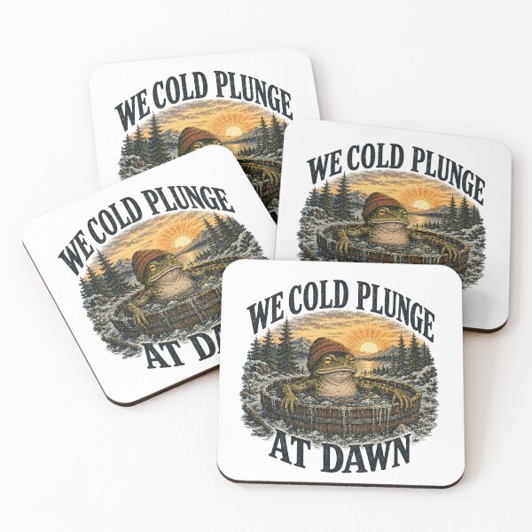 Item preview, We Cold Plunge At Dawn - Funny Frog Ice Bath | Vintage National Park Frog designed and sold by Neurospicy Trolls.