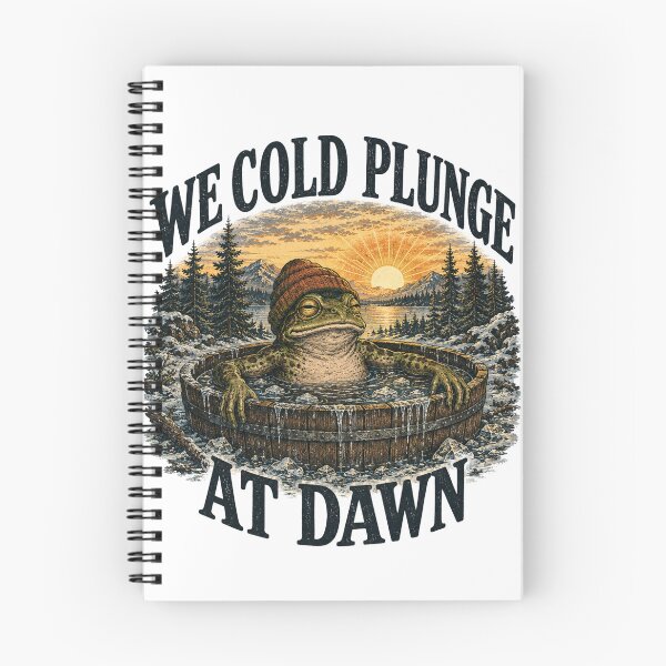 Item preview, We Cold Plunge At Dawn - Funny Frog Ice Bath | Vintage National Park Frog designed and sold by Neurospicy Trolls.
