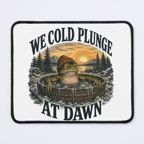 Item preview, We Cold Plunge At Dawn - Funny Frog Ice Bath | Vintage National Park Frog designed and sold by Neurospicy Trolls.