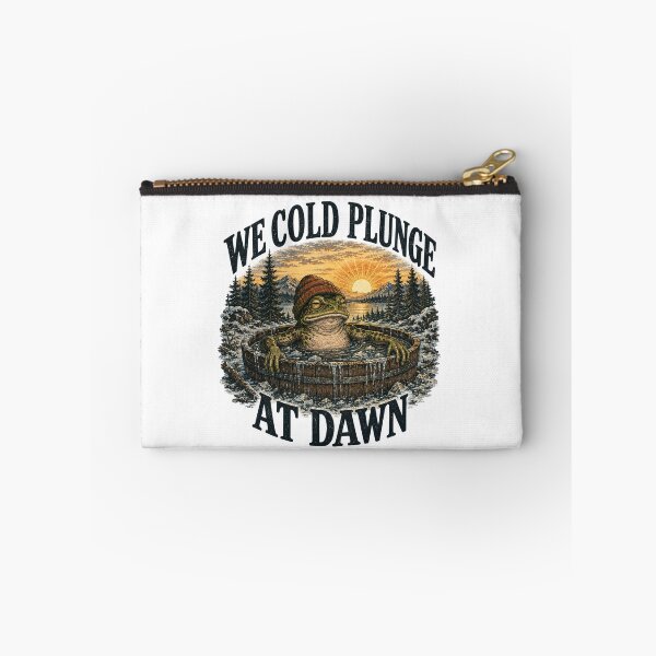 Item preview, We Cold Plunge At Dawn - Funny Frog Ice Bath | Vintage National Park Frog designed and sold by Neurospicy Trolls.