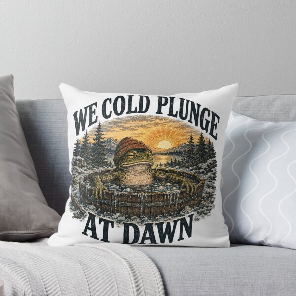 Item preview, We Cold Plunge At Dawn - Funny Frog Ice Bath | Vintage National Park Frog designed and sold by Neurospicy Trolls.