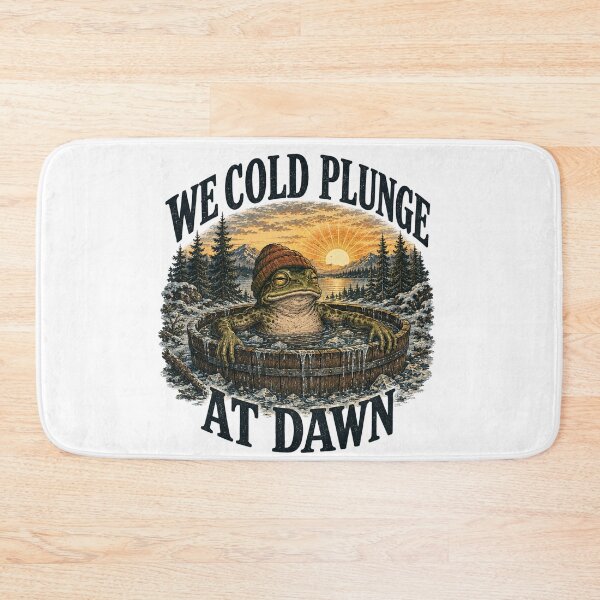 Item preview, We Cold Plunge At Dawn - Funny Frog Ice Bath | Vintage National Park Frog designed and sold by Neurospicy Trolls.