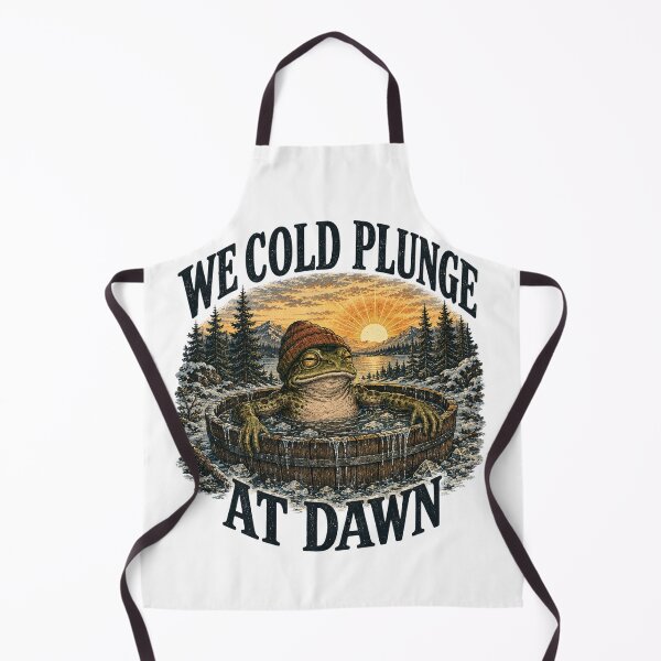 Item preview, We Cold Plunge At Dawn - Funny Frog Ice Bath | Vintage National Park Frog designed and sold by Neurospicy Trolls.