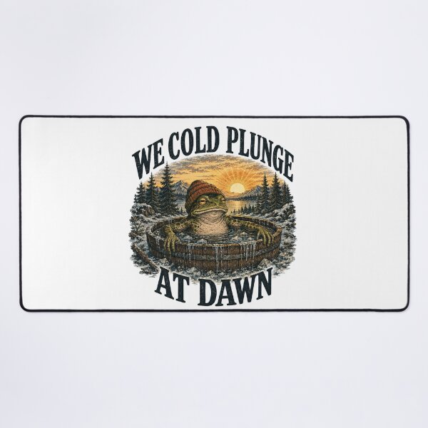Item preview, We Cold Plunge At Dawn - Funny Frog Ice Bath | Vintage National Park Frog designed and sold by Neurospicy Trolls.