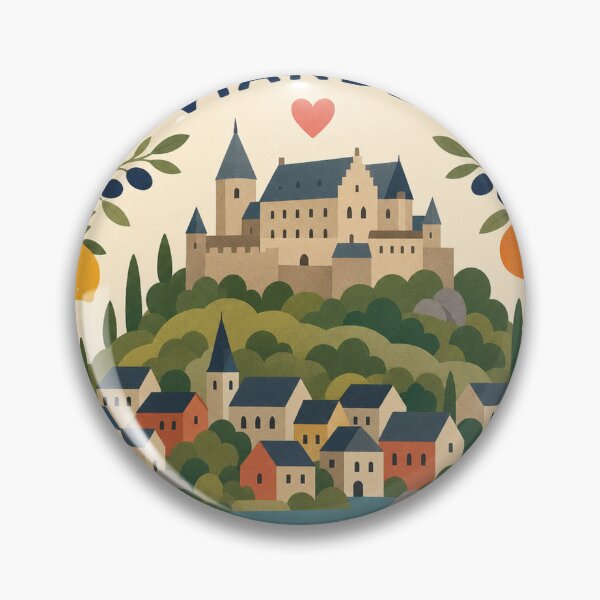 Item preview, Vianden Luxembourg Travel Souvenir Modern Folk Art designed and sold by VisualArtsOasis.