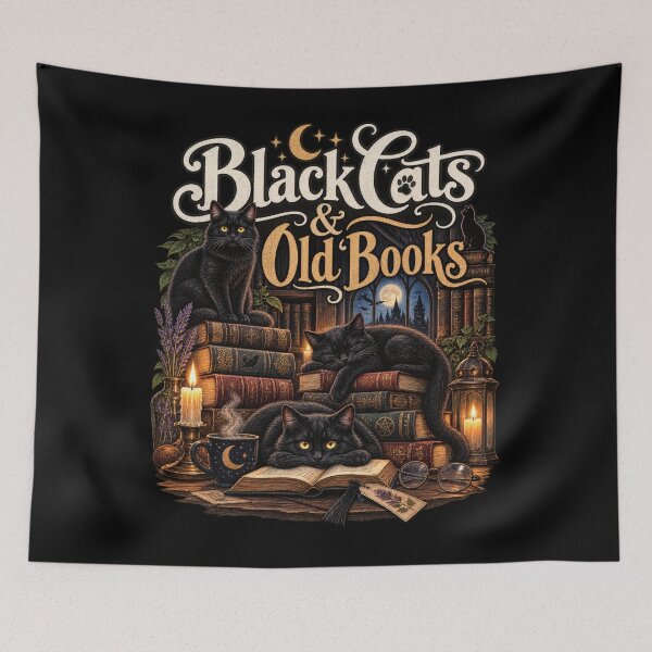 Item preview, Black Cats & Old Books - Gothic Cozy Library designed and sold by Fragy72.