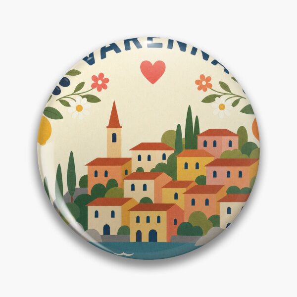 Item preview, Varenna Italy Travel Souvenir Modern Folk Art designed and sold by VisualArtsOasis.