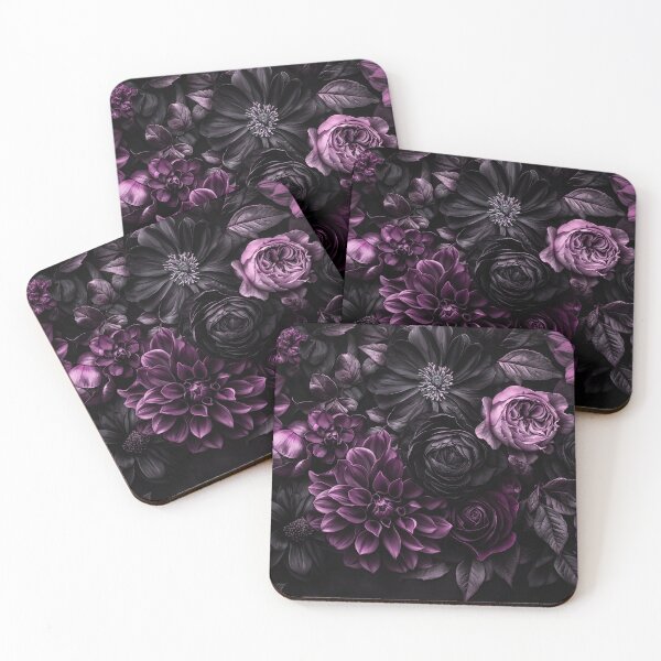 Artikelvorschau, Nocturnal Botanica Moody Baroque Flowers Purple entworfen und verkauft von artsandsoul.