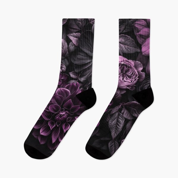 Item preview, Nocturnal Botanica Moody Baroque Flowers Purple designed and sold by artsandsoul.