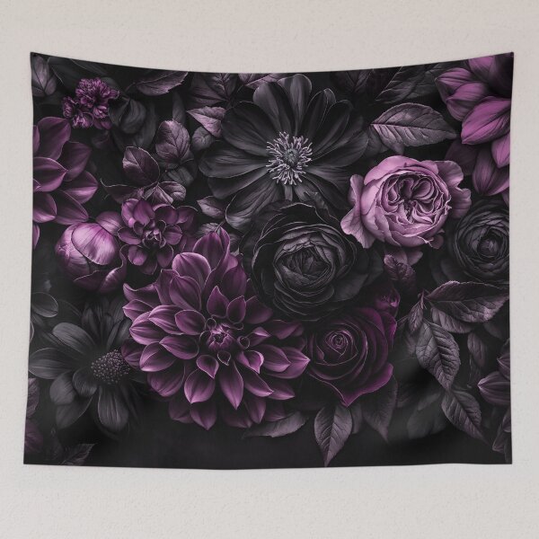 Item preview, Nocturnal Botanica Moody Baroque Flowers Purple designed and sold by artsandsoul.