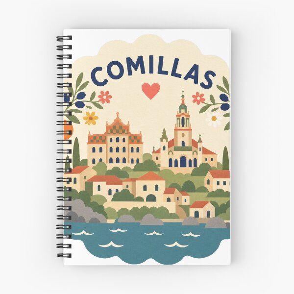 Item preview, Comillas Spain Travel Souvenir Modern Folk Art designed and sold by VisualArtsOasis.
