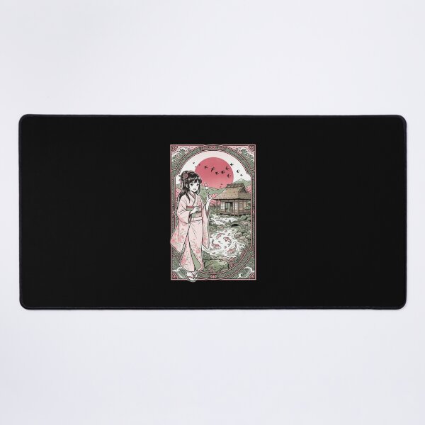 Item preview, Japanese Garden Kimono Girl Dango Tea House Koi Pond Ukiyo-e Aesthetic designed and sold by mood-draftsman.