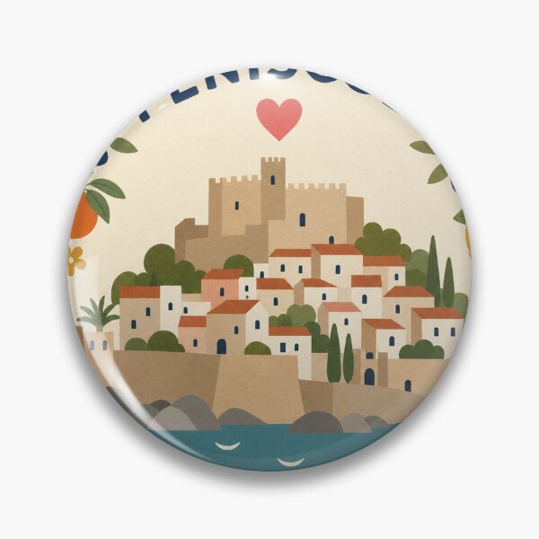 Item preview, Peniscola Spain Travel Souvenir Modern Folk Art designed and sold by VisualArtsOasis.