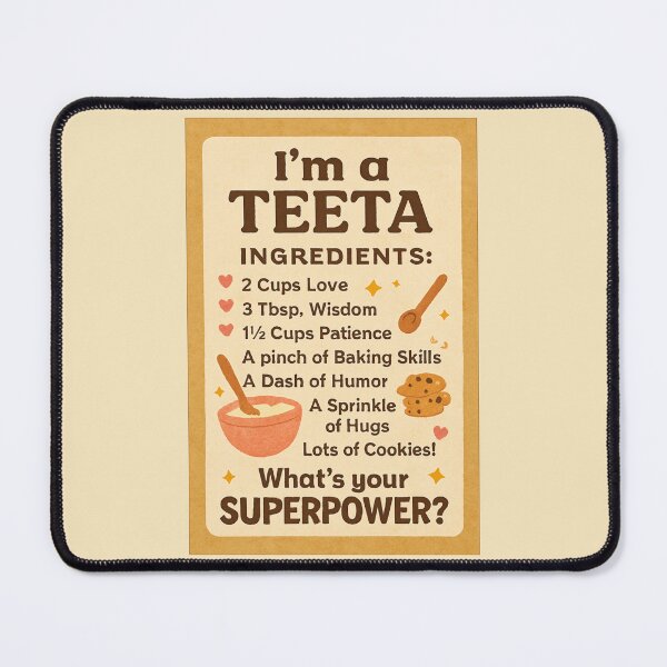 Item preview, I'm a Teeta, What's Your Superpower? - Ingredients Recipe Funny Grandmother Kitchen Gift Design designed and sold by D-Islamic.