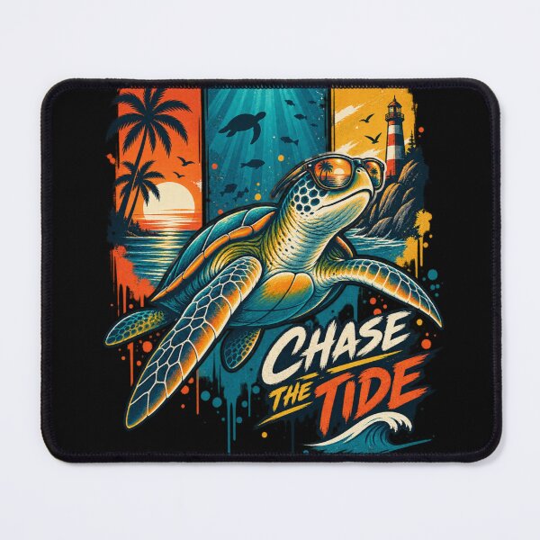 Item preview, Chase the Tide – Tropical Sea Turtle Artwork designed and sold by Dogandesighn.
