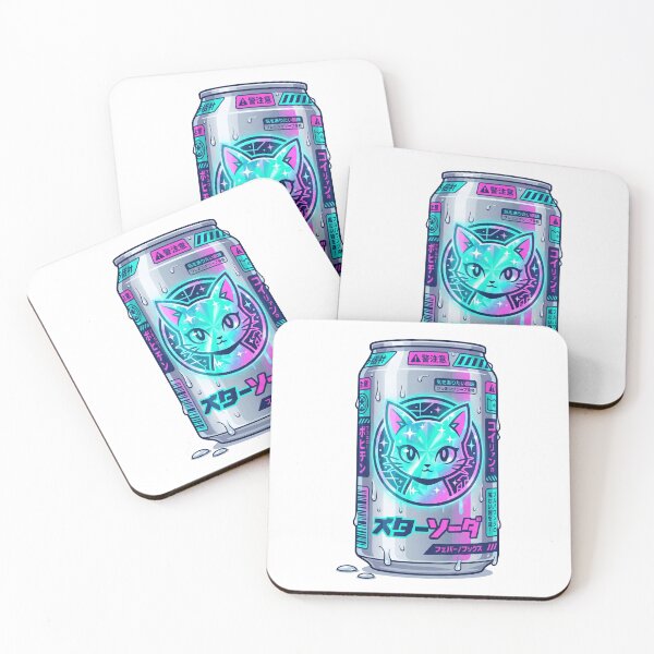 Item preview, Cyberpunk Cat Soda Can Japanese Neon Synthwave Drink Aesthetic designed and sold by mood-draftsman.