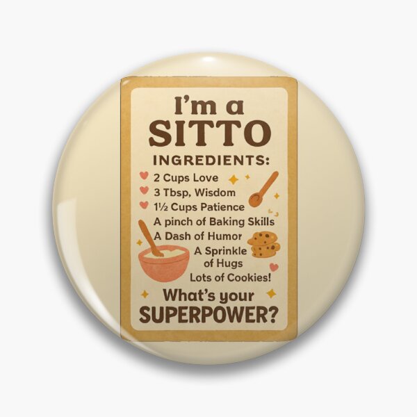 Item preview, I'm a Sitto, What's Your Superpower? - Ingredients Recipe Funny Grandmother Kitchen Gift Design designed and sold by D-Islamic.