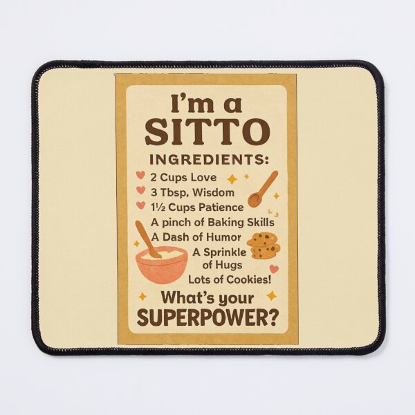 Item preview, I'm a Sitto, What's Your Superpower? - Ingredients Recipe Funny Grandmother Kitchen Gift Design designed and sold by D-Islamic.
