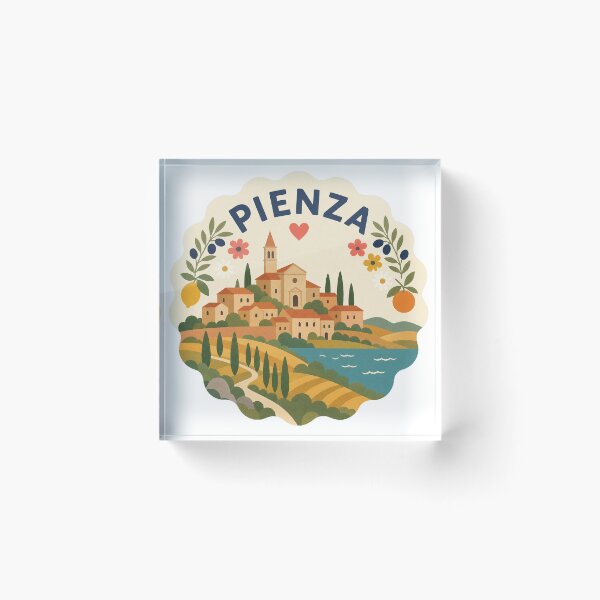 Item preview, Pienza Italy Travel Souvenir Modern Folk Art designed and sold by VisualArtsOasis.