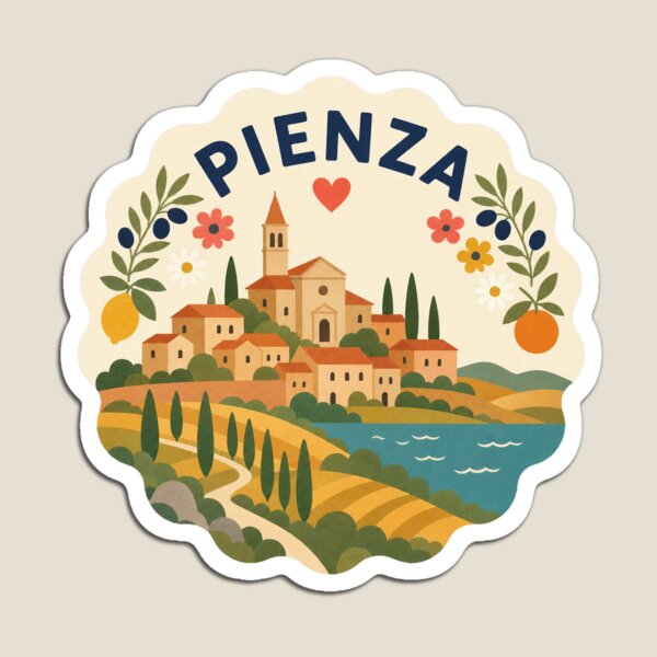Item preview, Pienza Italy Travel Souvenir Modern Folk Art designed and sold by VisualArtsOasis.