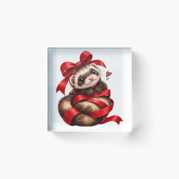 Item preview, Ferret Wrapped in Red Ribbon designed and sold by Snurly.
