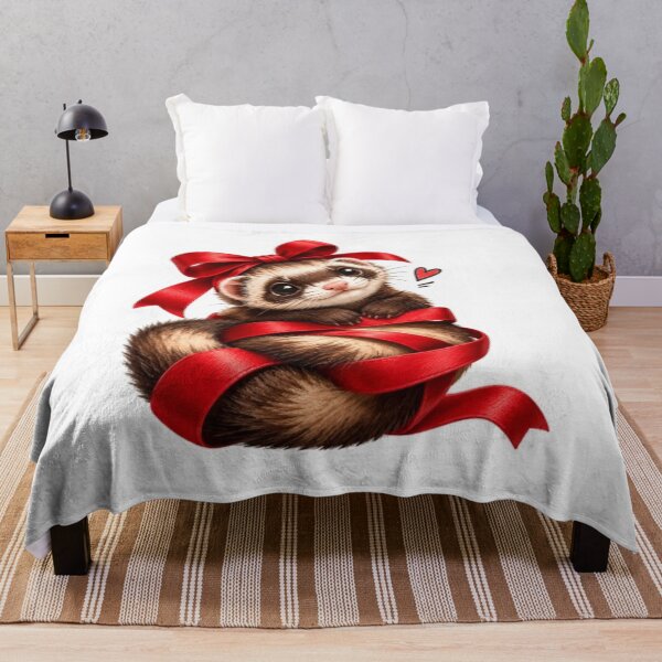 Item preview, Ferret Wrapped in Red Ribbon designed and sold by Snurly.