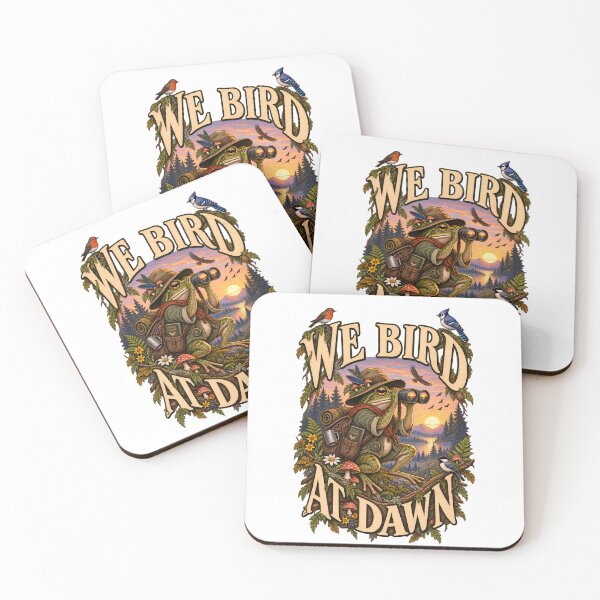Item preview, We Bird At Dawn - Funny Frog Birdwatcher | Cottagecore Birding Club Art designed and sold by Neurospicy Trolls.