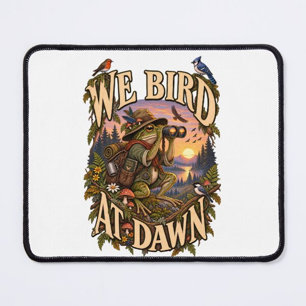 Item preview, We Bird At Dawn - Funny Frog Birdwatcher | Cottagecore Birding Club Art designed and sold by Neurospicy Trolls.