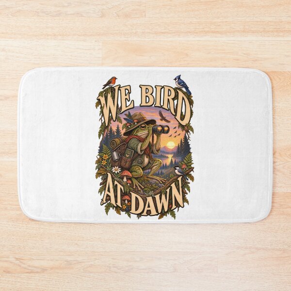 Item preview, We Bird At Dawn - Funny Frog Birdwatcher | Cottagecore Birding Club Art designed and sold by Neurospicy Trolls.