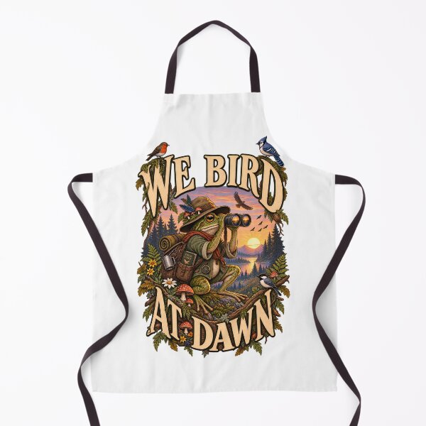 Item preview, We Bird At Dawn - Funny Frog Birdwatcher | Cottagecore Birding Club Art designed and sold by Neurospicy Trolls.
